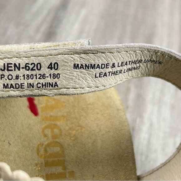 Alegria Jen620 Beige Braided Leather Sandal Strap Hook and Loop Women Size 10 40 - Picture 8 of 9